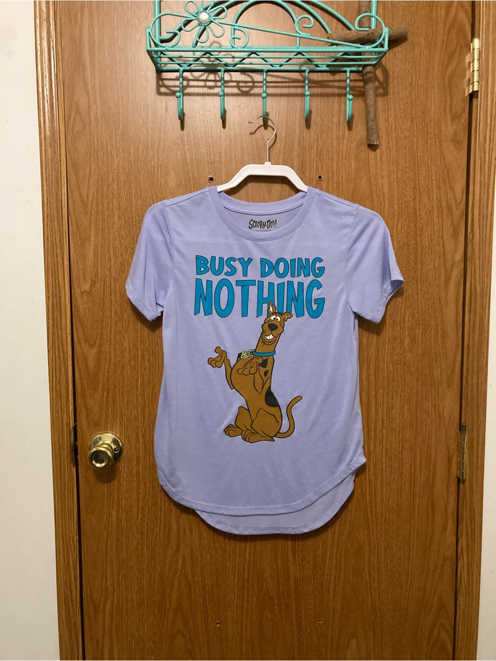 Scooby-Doo Girls' Lavender 'Busy Doing Nothing' Graphic Tee